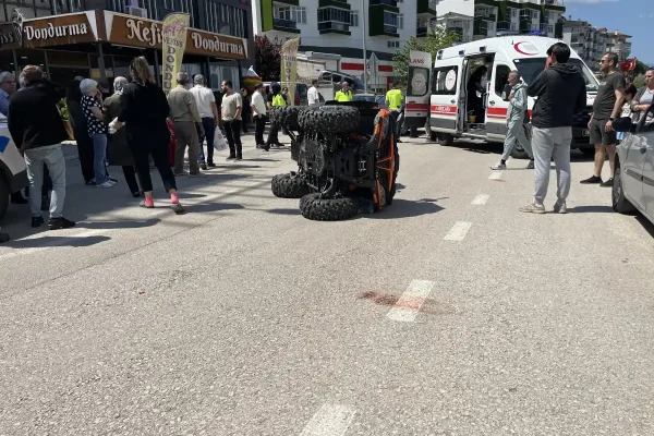 Mudanya’da korkutan ATV kazası: 4 Kişi yaralandı, o anlar kamerada