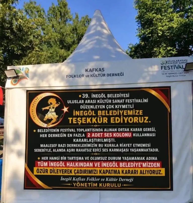 İnegöl’de festivaldeki gürültü krizi çözüldü: Derneklerden “yüksek sese son” kararı
