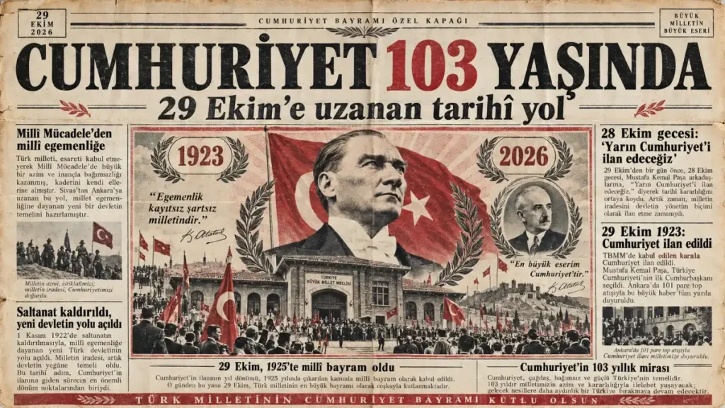 Cumhuriyet 103 yaşında: 29 Ekim’e uzanan tarihî yol