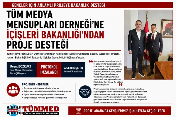 Tüm Medya Mensupları Derneği’ne İçişleri Bakanlığından proje desteği