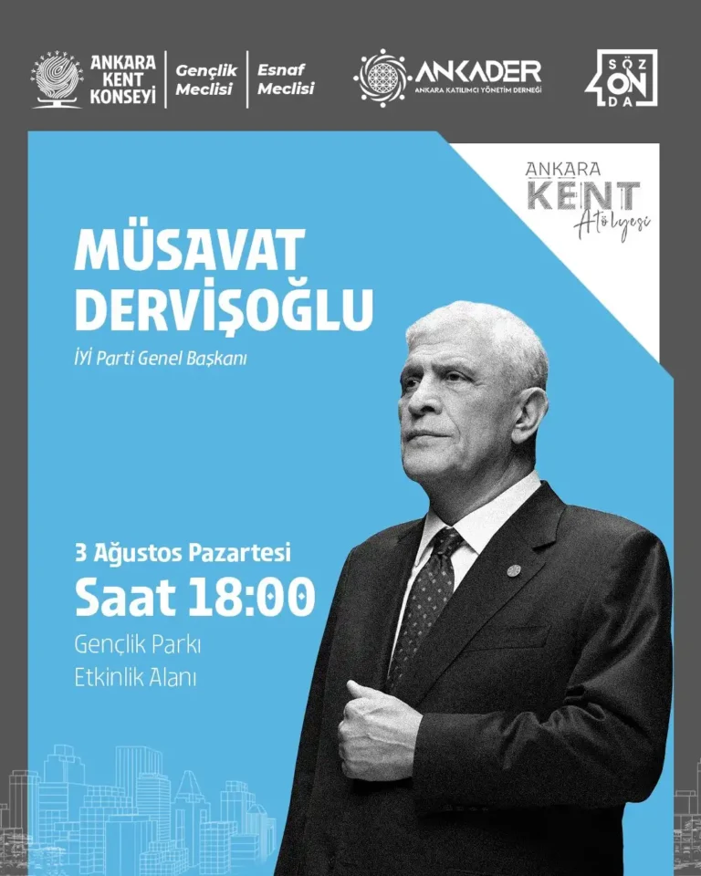 AKK “SözOnda Deneyim Paylaşım Platformu” söyleşilerinde İYİ Parti Genel Başkanı Müsavat Dervişoğlu’nu Başkentlilerle buluşturacak
