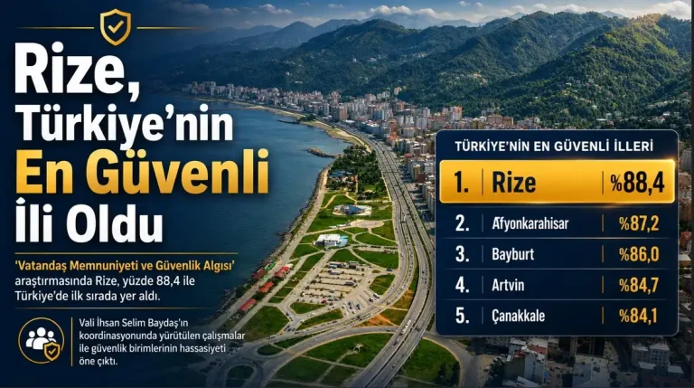 Rize, Türkiye’nin en güvenli ili oldu